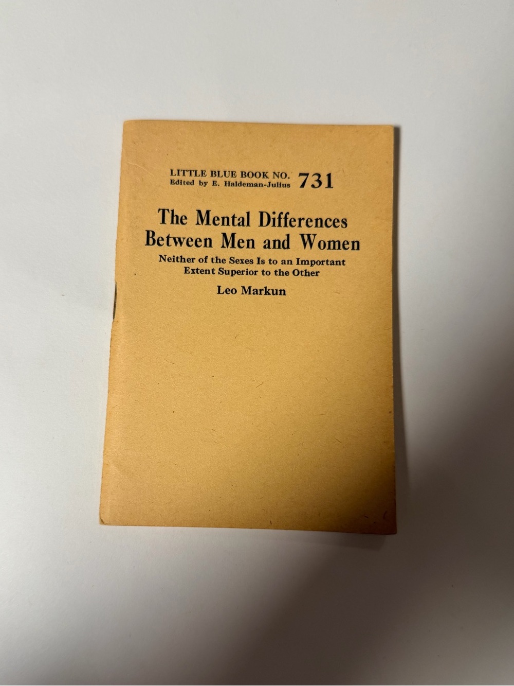 Vintage The Mental Differences Between Men and Women – Leo Markun